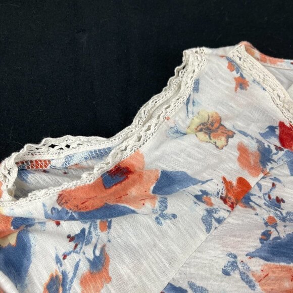 Verve Ami Blouse Womens Medium White Floral Vneck Long Sleeve Open Shoulder - Picture 4 of 9